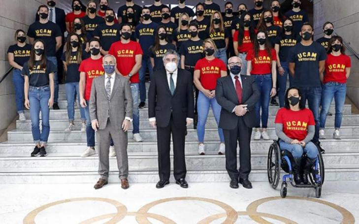 José Manuel Rodríguez Uribes, Minister of Culture and Sports, José Luis Mendoza, President of UCAM and Alejandro Blanco, President of COE.