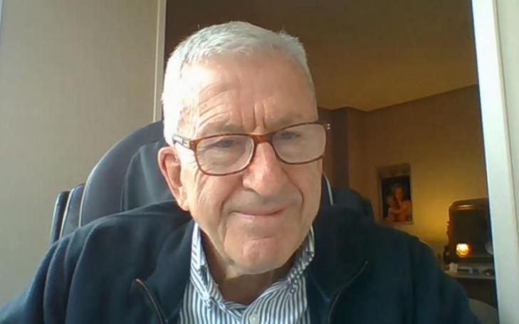 Manuel Bretón, national president of Cáritas Española, during his intervention by videoconference at the International Conference on Charity and Volunteering of the UCAM.