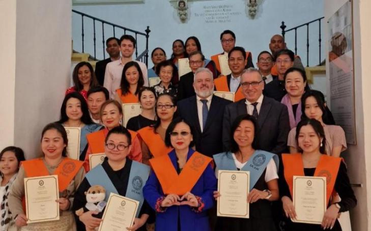 A group of students from 10 Asian countries graduated from UCAM this week