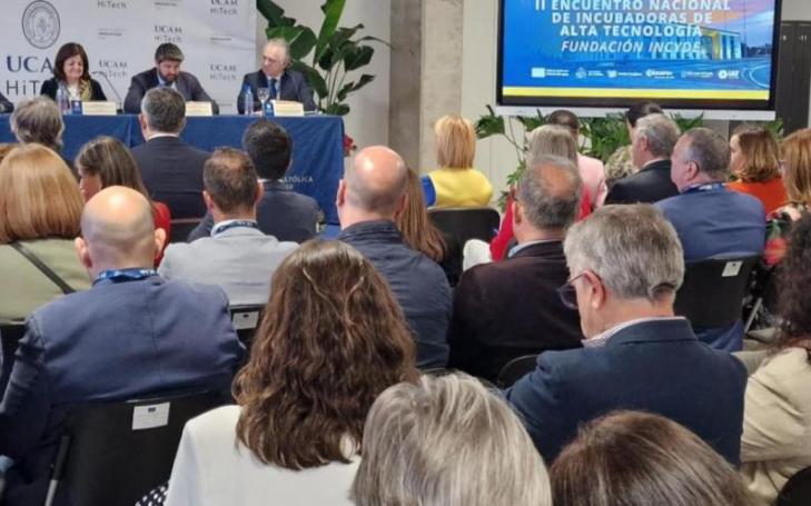 The Presidents of Incyde, UCAM and the Region of Murcia, as well as the representative of the European Commission, opened the event held at the high-tech incubator in health, sport and food of the Universidad Católica de Murcia.