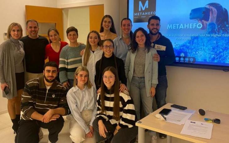 UCAM researchers Manuel Pardo Ríos, Javier Alonso Fernández and Ana Cristina Moreno Marín attend the kick-off meeting of the European METAHEFO project at the University of Málaga.