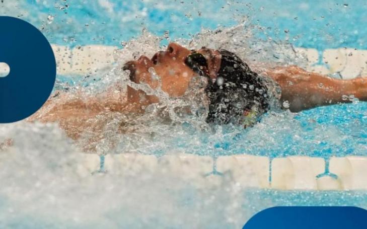 UCAM swimmer Íñigo Llopis, during the competition