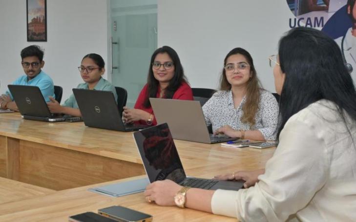 One of the first classes at UCAM Mumbai Campus