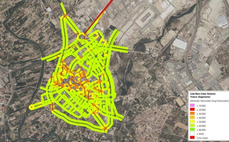 One of the images of the traffic study in the municipality of Lorquí.