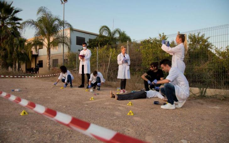 Practical criminology class at the Murcia Campus.
