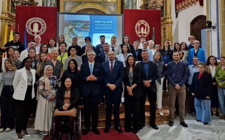 Group photo in the Temple after the official welcome.