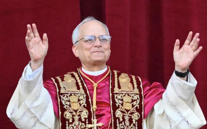 Pope Leo XIV greeting the faithful gathered in St. Peter's Square.