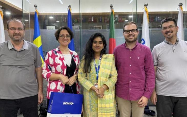 UCAM representatives during their institutional visit to Daffodil International University.