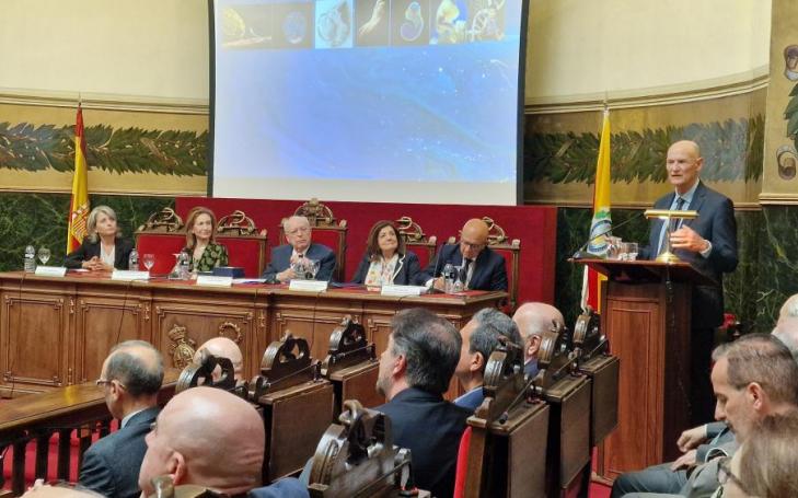 Juan Carlos Izpisúa during his presentation at the Royal National Academy of Medicine in Madrid.