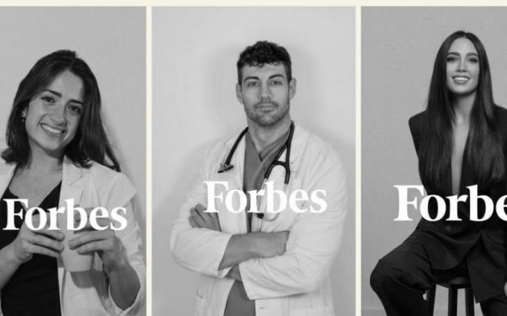 Forbes-recognized alumni: Sara Marín, José Abellán, and Marina Montiel.