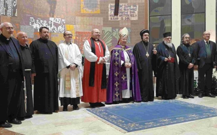 The representatives of different Christian denominations participate in an event of ecumenical prayer The representatives of different Christian denominations participate in an event of ecumenical prayer