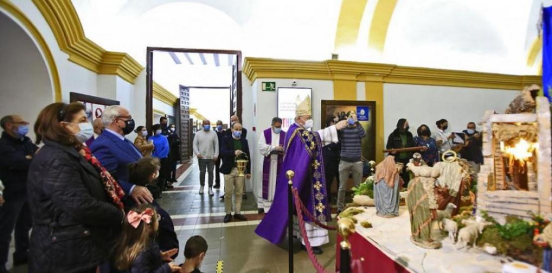 Moment of the blessing of the nativity scene in the Cloister of the Monastery