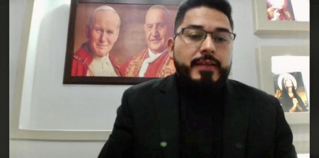  Fabián Andrés Ramos, from the Diocese of Armenia (Colombia), during his presentation