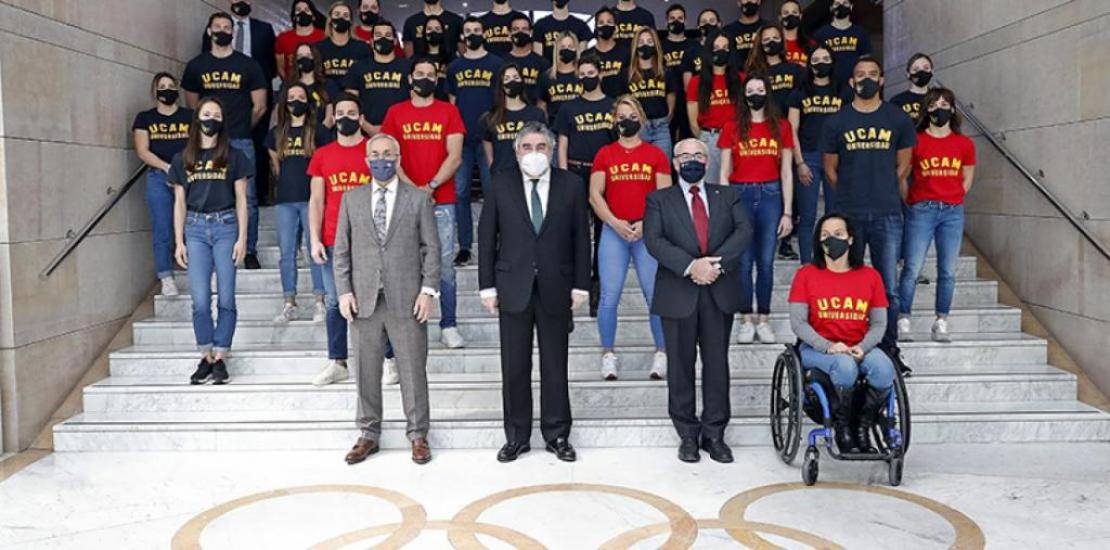 José Manuel Rodríguez Uribes, Minister of Culture and Sports, José Luis Mendoza, President of UCAM and Alejandro Blanco, President of COE.