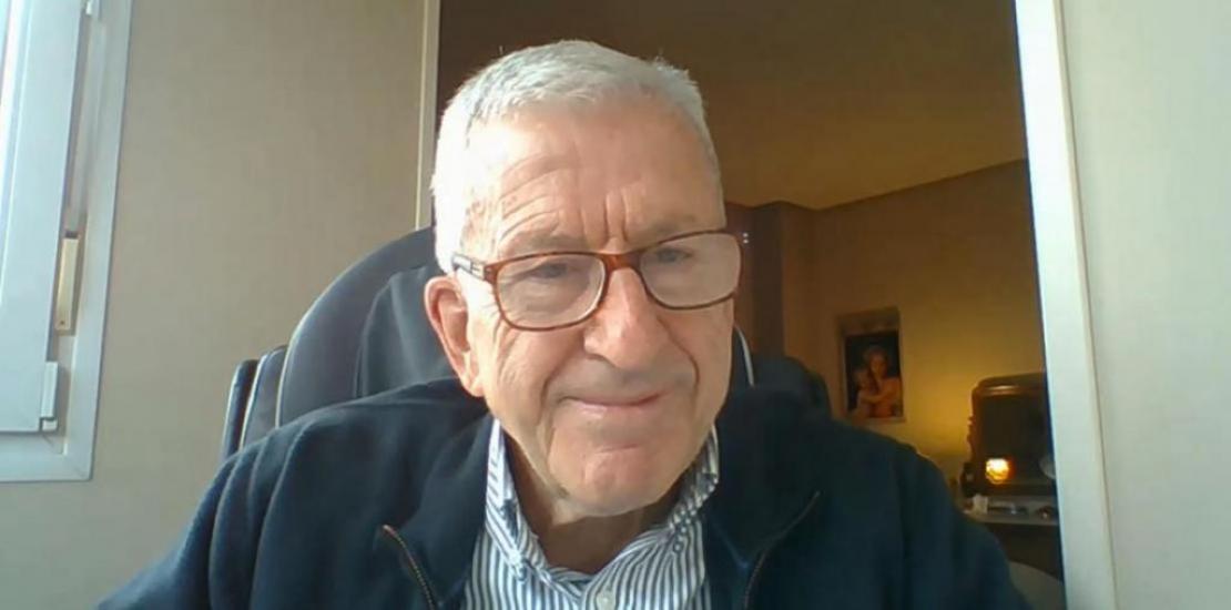 Manuel Bretón, national president of Cáritas Española, during his intervention by videoconference at the International Conference on Charity and Volunteering of the UCAM.