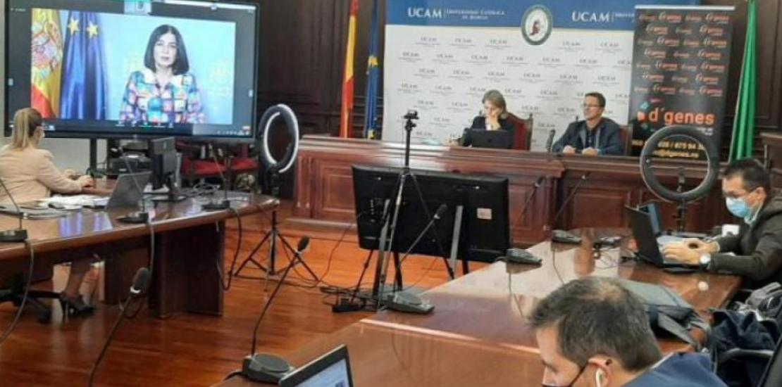 Carolina Darias, Minister of Health, during her speech at the opening of the Congress on Rare Diseases.