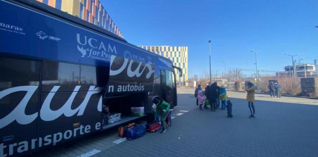 UCAM is picking them up in Poland, where it is also unloading its first trailer with humanitarian aid