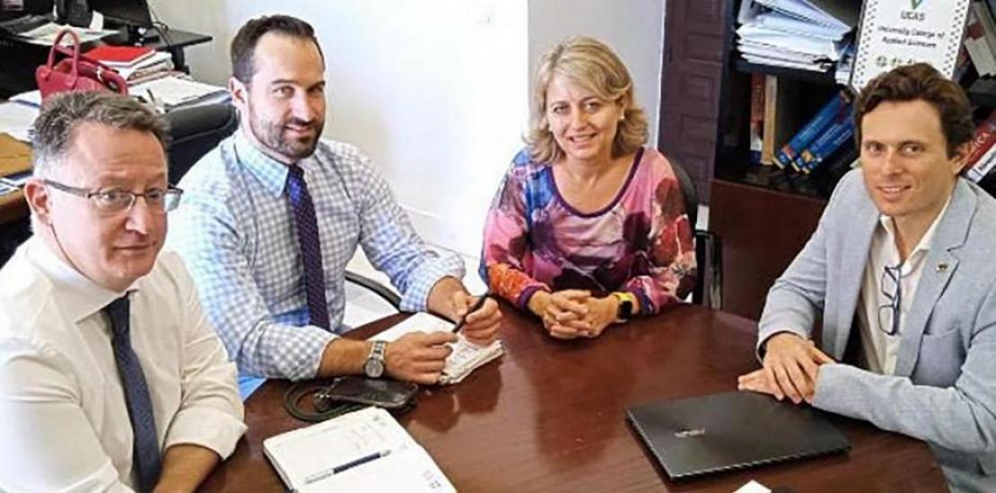 Members of both institutions during a work meeting