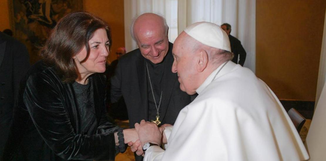 The president of the UCAM holds an affectionate meeting with Pope Francis
