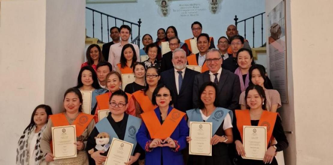 A group of students from 10 Asian countries graduated from UCAM this week