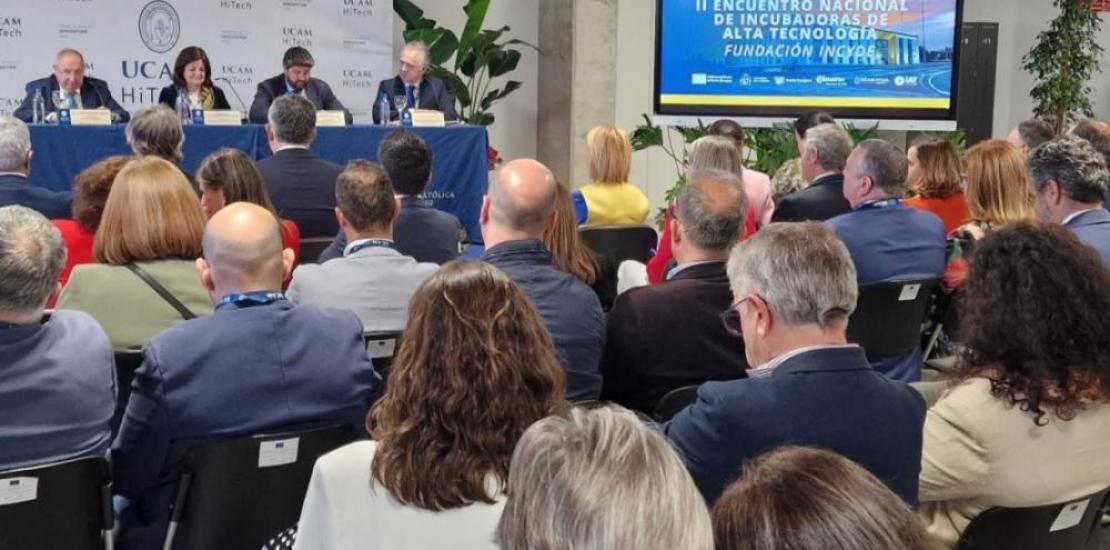 The Presidents of Incyde, UCAM and the Region of Murcia, as well as the representative of the European Commission, opened the event held at the high-tech incubator in health, sport and food of the Universidad Católica de Murcia.