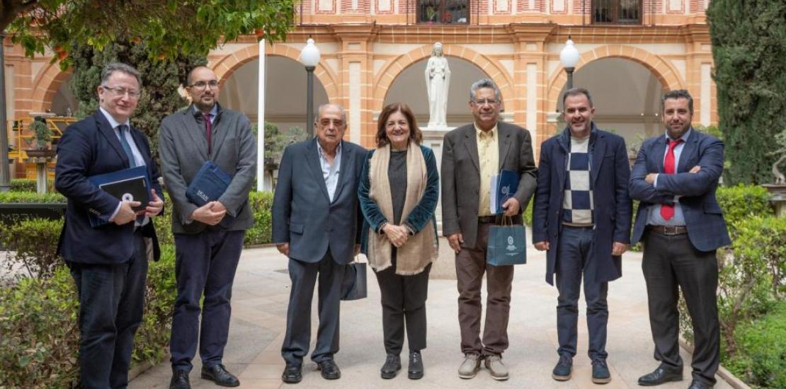 Representatives of UCAM and Universidad Hispanoamericana de Panamá, after the signing ceremony held at the Los Jerónimos Campus