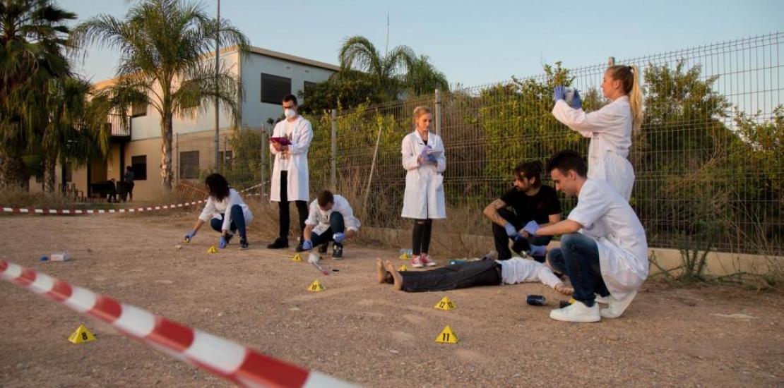 Practical criminology class at the Murcia Campus.