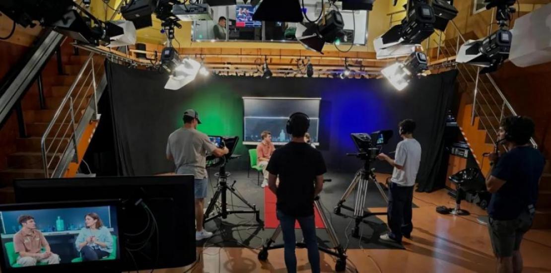 Television studio at the Faculty of Communication, Murcia Campus.