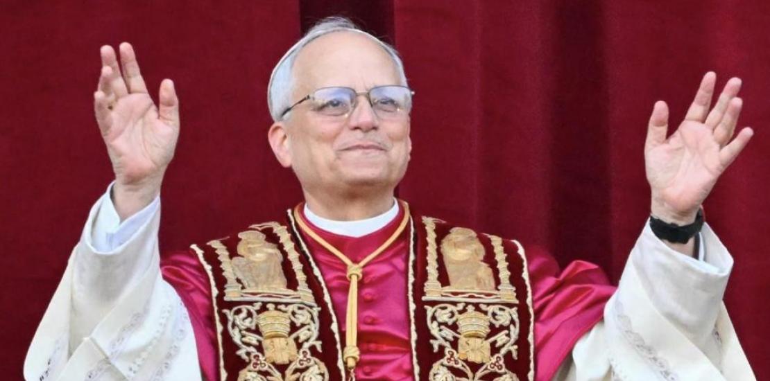 Pope Leo XIV greeting the faithful gathered in St. Peter's Square.