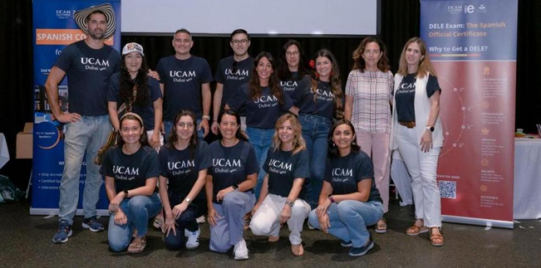 The UCAM Dubai Español Institute team during the celebration of the event