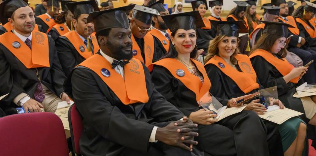 Some of the students during the graduation ceremony held at the Temple of the Los Jerónimos Monastery