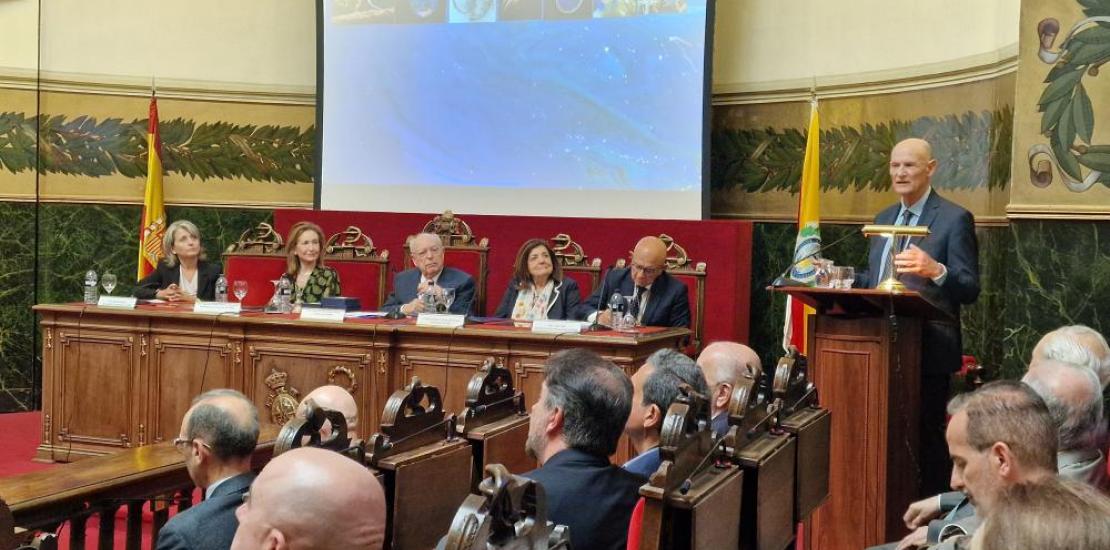 Juan Carlos Izpisúa during his presentation at the Royal National Academy of Medicine in Madrid.