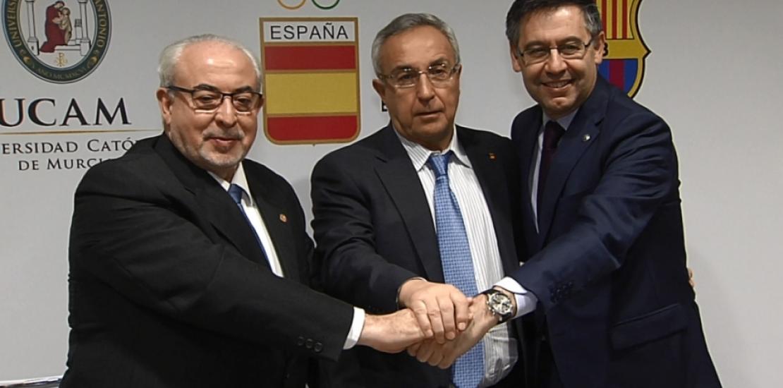 UCAM, COE and FC Barcelona, united on the basis of teaching and research in high level sports UCAM, COE and FC Barcelona, united on the basis of teaching and research in high level sports