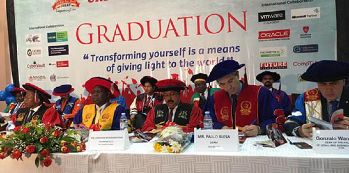 A group of UCAM students graduated in the MBA program in Uganda