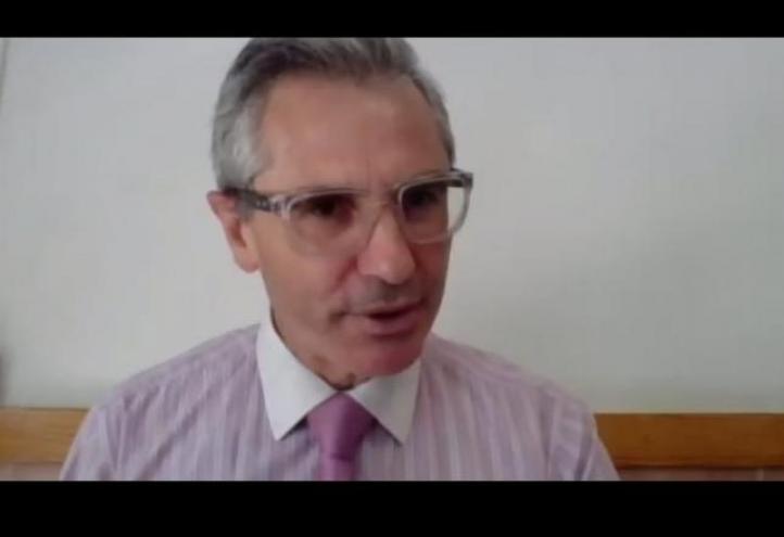 Pablo Blesa during the online class