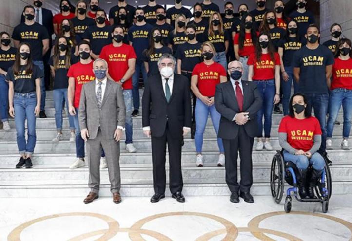 José Manuel Rodríguez Uribes, Minister of Culture and Sports, José Luis Mendoza, President of UCAM and Alejandro Blanco, President of COE.