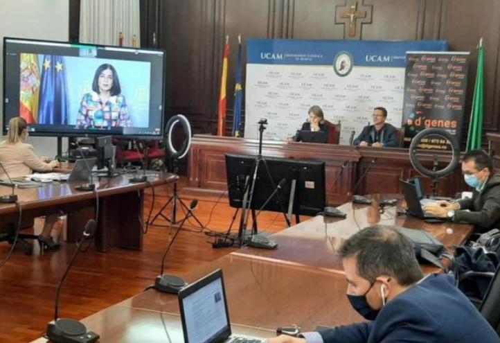 Carolina Darias, Minister of Health, during her speech at the opening of the Congress on Rare Diseases.