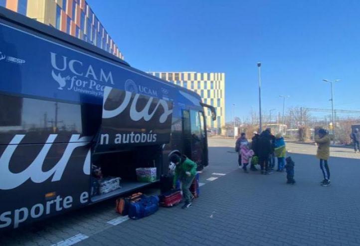 UCAM is picking them up in Poland, where it is also unloading its first trailer with humanitarian aid