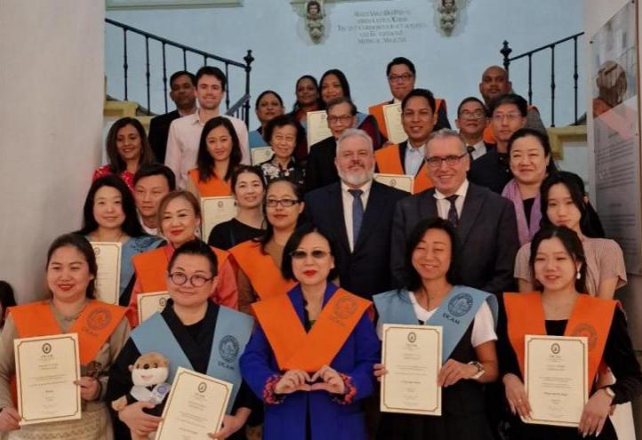 A group of students from 10 Asian countries graduated from UCAM this week