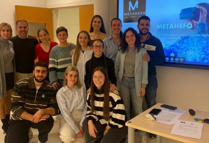UCAM researchers Manuel Pardo Ríos, Javier Alonso Fernández and Ana Cristina Moreno Marín attend the kick-off meeting of the European METAHEFO project at the University of Málaga.