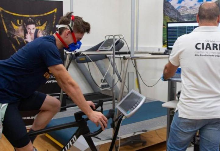 Pedro Acosta, MotoGP rider, takes a test at the UCAM Research Centre for High Performance Sport