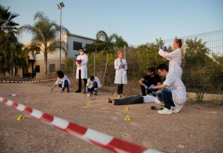 Practical criminology class at the Murcia Campus.