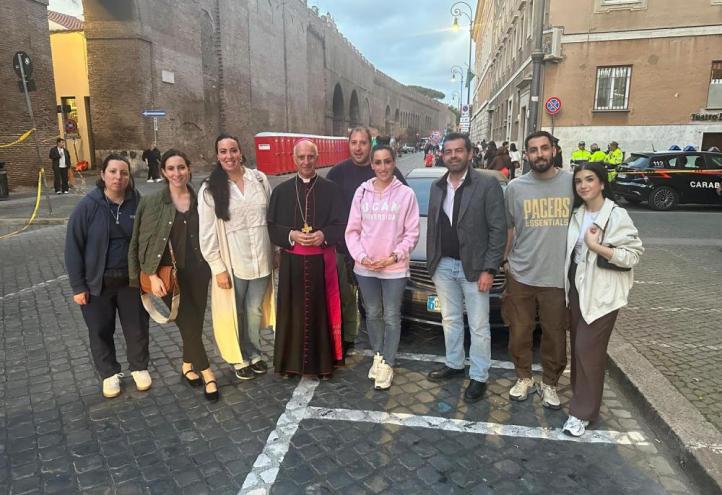 Members of the UCAM delegation in Rome with Mr Rino Fisichella