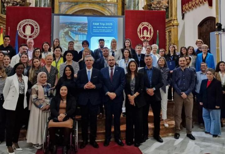 Group photo in the Temple after the official welcome.