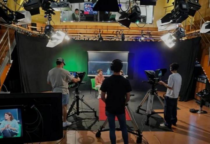 Television studio at the Faculty of Communication, Murcia Campus.