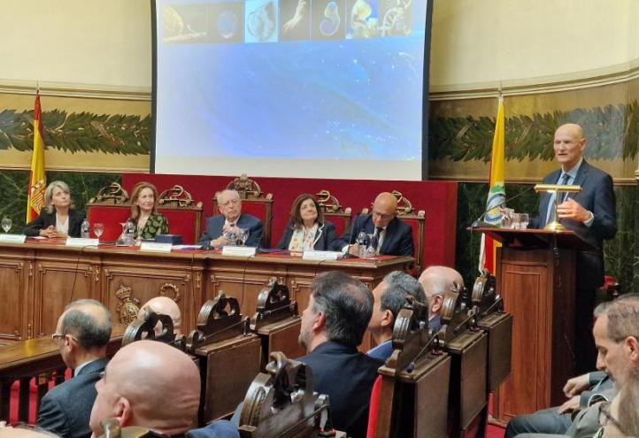 Juan Carlos Izpisúa during his presentation at the Royal National Academy of Medicine in Madrid.